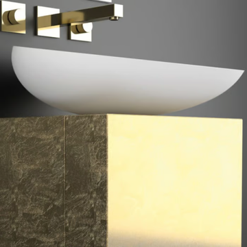 LEONARDO CUBUS GOLD LEAF KOOL MAX WHITE - Wall-mounted vanity unit by Glass Design - view 3